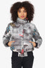 John Galliano Butterfly Gazette Print Down Jacket Size 40