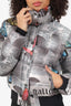 John Galliano Butterfly Gazette Print Down Jacket Size 40