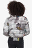 John Galliano Butterfly Gazette Print Down Jacket Size 40