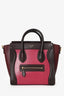 Celine 2014 Purple/Burgundy Leather Nano Luggage Bag with Strap