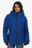 Moncler Grenoble Blue/Red Faux Fur Hooded Chena Guibbotto Down Jacket Size 3