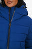 Moncler Grenoble Blue/Red Faux Fur Hooded Chena Guibbotto Down Jacket Size 3