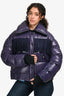 Moncler Grenoble Purple/Blue Pourri Giubbotto Fringe Detail Down Jacket Size 1