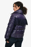 Moncler Grenoble Purple/Blue Pourri Giubbotto Fringe Detail Down Jacket Size 1