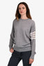 Thom Browne Grey/White Wool Sweater Size 4