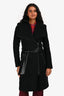 Mackage Black Wool Belted Midi Coat Size XS