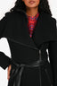 Mackage Black Wool Belted Midi Coat Size XS