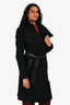 Mackage Black Wool Belted Midi Coat Size XS