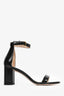 Stuart Weitzman Black Leather Ankle Strap Block Heels Size 7.5