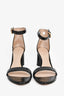 Stuart Weitzman Black Leather Ankle Strap Block Heels Size 7.5
