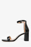 Stuart Weitzman Black Leather Ankle Strap Block Heels Size 7.5