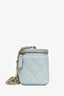 Pre-Loved Chanel™ 2021 Blue Caviar Leather Quilted CC Vanity Top Handle Bag
