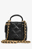 Pre-Loved Chanel™ 2021 Black Leather Quilted Mini Vanity Case