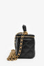 Pre-Loved Chanel™ 2021 Black Leather Quilted Mini Vanity Case
