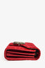 Gucci Red Velvet GG Supreme Monogram Small Dionysus Chain Shoulder Bag