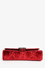 Gucci Red Velvet GG Supreme Monogram Small Dionysus Chain Shoulder Bag