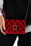 Gucci Red Velvet GG Supreme Monogram Small Dionysus Chain Shoulder Bag