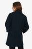 Burberrys Navy Wool Double Breasted Midi Coat Size S