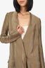 Haider Ackermann Green Satin Panelled Jacket Size 34