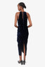 Magda Butrym Blue Velvet Sleeveless Ruched Dress Size 38