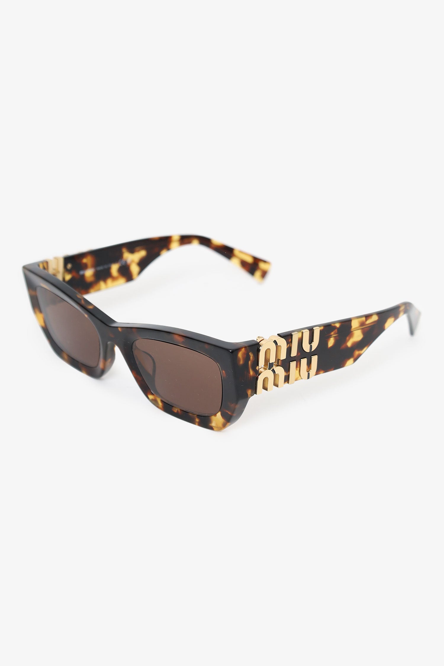 Miu☆ Miu Miu Tortoiseshell Frame Logo-lettering Cat-eye