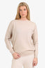 Brunello Cucinelli Beige Cashmere Beaded Net Sweater Size M