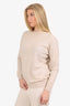 Brunello Cucinelli Beige Cashmere Beaded Net Sweater Size M
