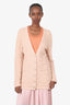 L'agence Pink Textured Sue Knit Cardigan size S