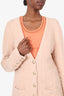 L'agence Pink Textured Sue Knit Cardigan size S