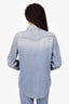 Saint Laurent Blue Denim Distressed Western Shirt Size XS