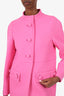 Prada Pink Wool Button Down Coat Size 40