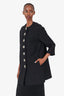 Dolce & Gabbana Black Wool Crystal Embellished Button Down Coat Size 36