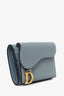 Christian Dior Grey Leather Saddle Wallet
