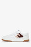 Pre-Loved Chanel™ White/Burgundy Interlocking CC Logo Sneakers Size 39