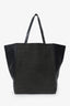 Celine Black Leather Croc Embossed Phantom Cabas Tote
