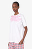 Burberry White/Pink Coordinates Text T-Shirt size XS