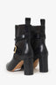 Chloe Black Leather Buckle Detail Heeled Ankle Boots Size 37.5