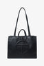 Telfar Black Faux Leather Large Shopping Bag