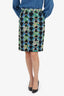 M Missoni Black/Green Floral Print Knee Length Skirt Size 40