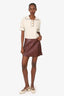T.Alexander Wang Burgundy Leather Mini Skirt Size M