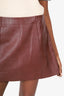 T.Alexander Wang Burgundy Leather Mini Skirt Size M