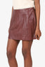 T.Alexander Wang Burgundy Leather Mini Skirt Size M