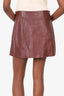 T.Alexander Wang Burgundy Leather Mini Skirt Size M