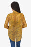 Equipments Yellow Silk Snake Print Button Up Shirt size XS