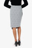 Jonathan Simkhai White/Black Knit Speckled Bodycon Asymmetric Skirt size 8