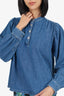 Ganni Blue Denim Blouse Size 36