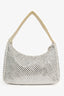 Prada White Satin Crystal Re-Edition Mini Shoulder Bag