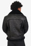 Off-White Black Leather Shearling Biker Jacket Size M Mens
