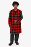 Dries Van Noten Red/Black Wool Checked Coat Size 46 Mens