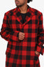 Dries Van Noten Red/Black Wool Checked Coat Size 46 Mens